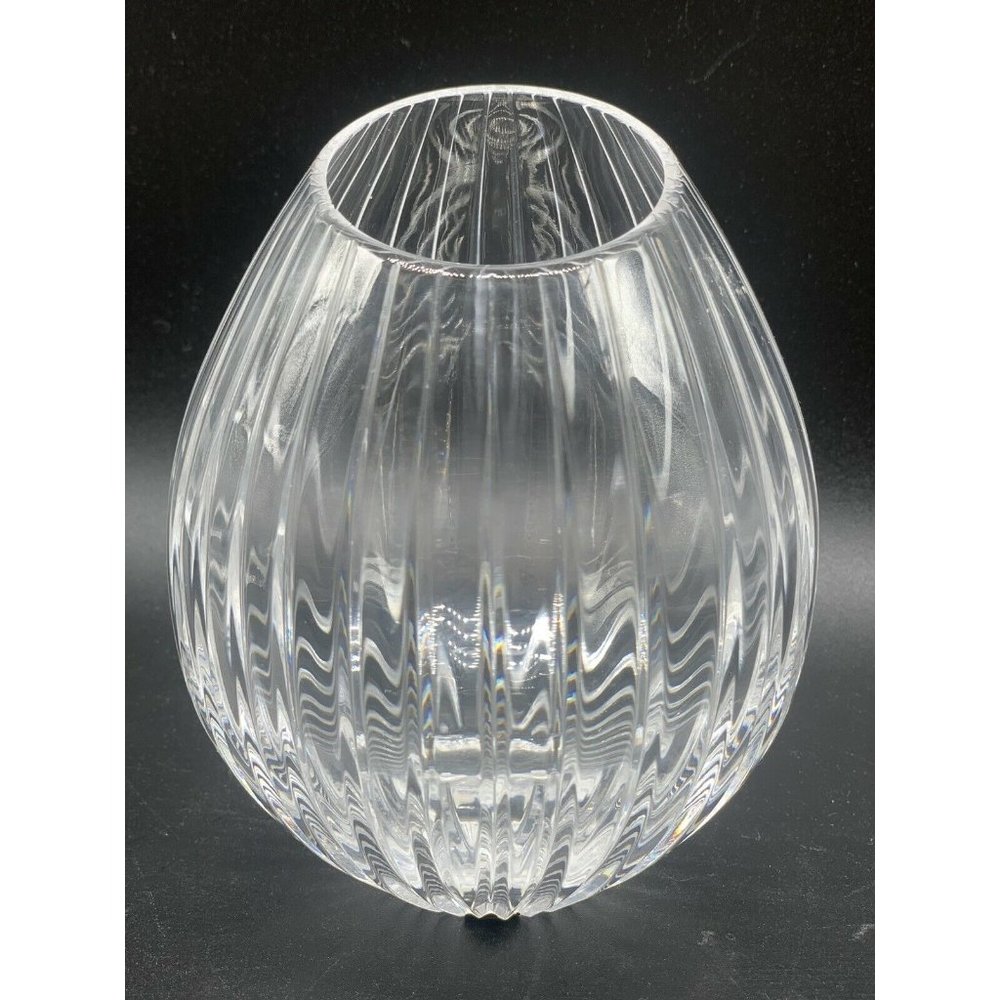 Atlantis Lead Crystal Slanted Vase "Fantasy" Crystal Hand Blown Portugal